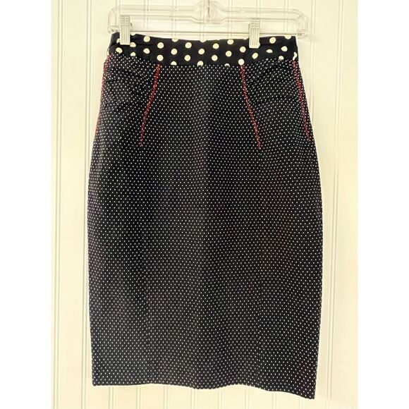 Yoana Baraschi skirt navy polka dot s 2 - Picture 1 of 5